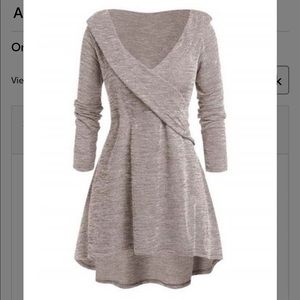 Cellabie - Apricot Ribbed Surplice Dress 🧡